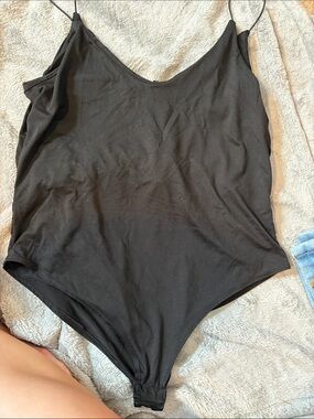 Glaze Black Scoop Neck Bodysuit